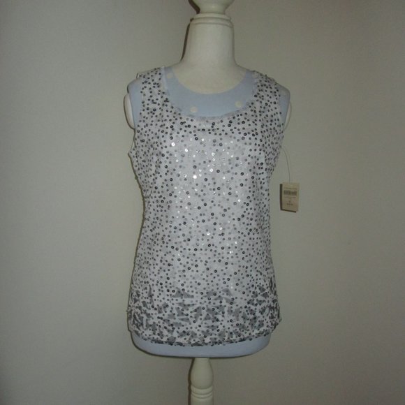 Women's Size M Coldwater Creek Dressy Tank Top with Sequins/New Years Eve NWT - Picture 1 of 6